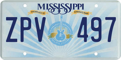 MS license plate ZPV497
