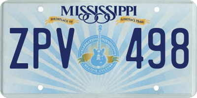 MS license plate ZPV498
