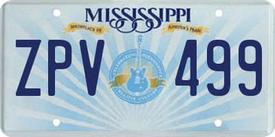 MS license plate ZPV499