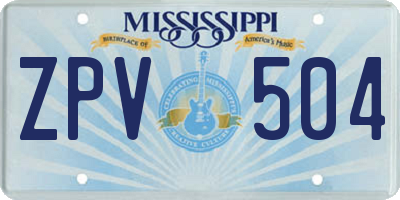 MS license plate ZPV504