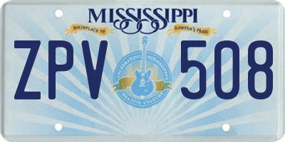MS license plate ZPV508