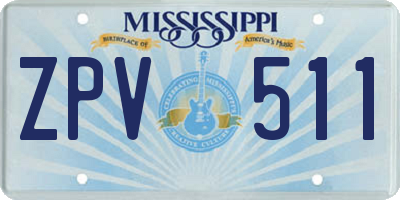 MS license plate ZPV511