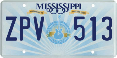 MS license plate ZPV513