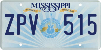 MS license plate ZPV515
