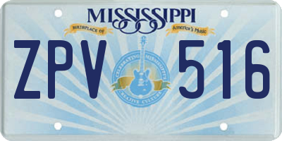 MS license plate ZPV516