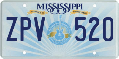 MS license plate ZPV520