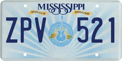 MS license plate ZPV521