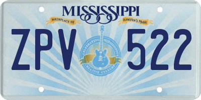 MS license plate ZPV522