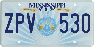 MS license plate ZPV530