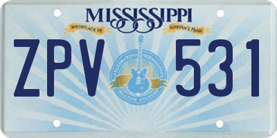 MS license plate ZPV531