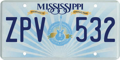 MS license plate ZPV532