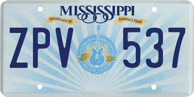 MS license plate ZPV537