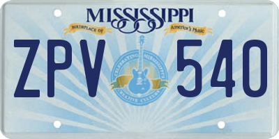 MS license plate ZPV540