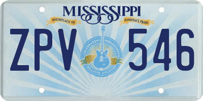 MS license plate ZPV546