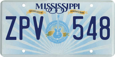 MS license plate ZPV548