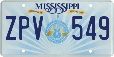 MS license plate ZPV549