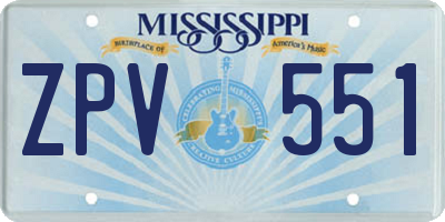 MS license plate ZPV551