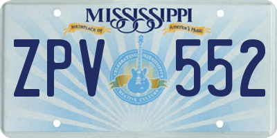 MS license plate ZPV552