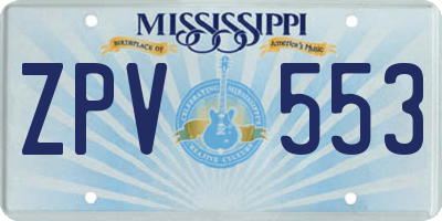 MS license plate ZPV553