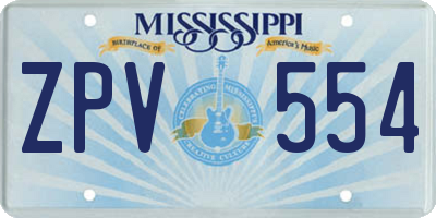 MS license plate ZPV554