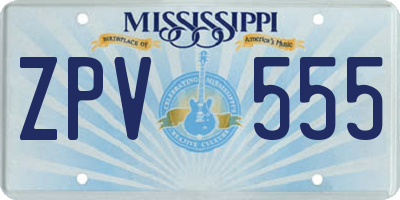 MS license plate ZPV555