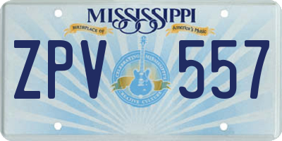 MS license plate ZPV557