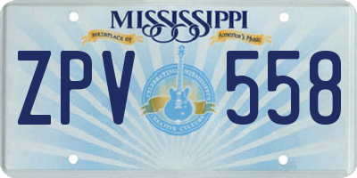 MS license plate ZPV558