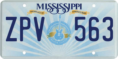 MS license plate ZPV563