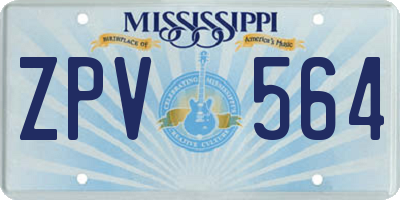 MS license plate ZPV564