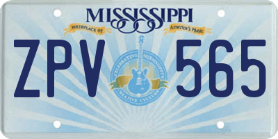 MS license plate ZPV565