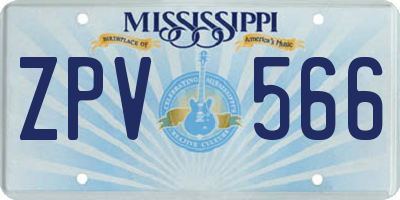 MS license plate ZPV566