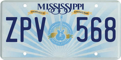MS license plate ZPV568