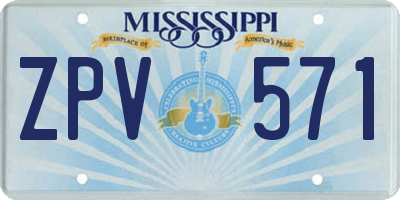 MS license plate ZPV571