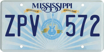 MS license plate ZPV572