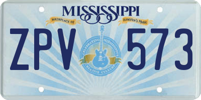 MS license plate ZPV573