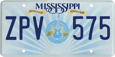 MS license plate ZPV575