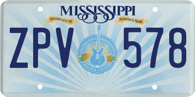 MS license plate ZPV578