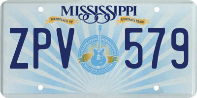 MS license plate ZPV579