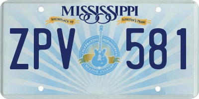 MS license plate ZPV581