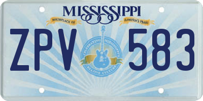 MS license plate ZPV583