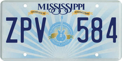 MS license plate ZPV584