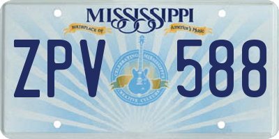 MS license plate ZPV588
