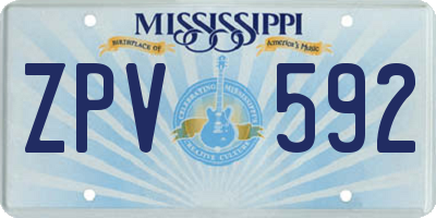 MS license plate ZPV592