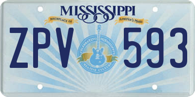 MS license plate ZPV593