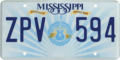 MS license plate ZPV594