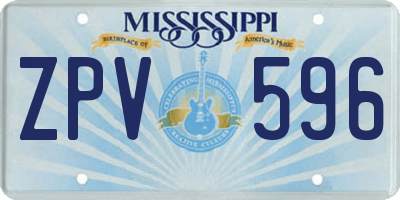 MS license plate ZPV596
