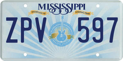 MS license plate ZPV597