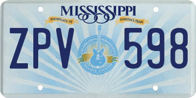 MS license plate ZPV598