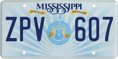 MS license plate ZPV607