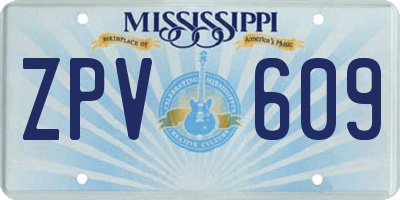 MS license plate ZPV609